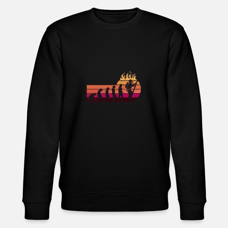 Evolution Feuerwehr Retro Feuerwehrmann Beruf - Stanley/Stella Unisex Bio-Sweatshirt CHANGER  - Schwarz