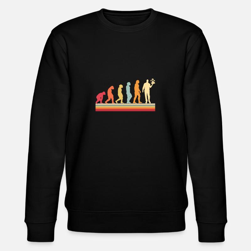 Mushroom Hunting Evolution Mycologist - Stanley/Stella CHANGER Unisex Organic Sweatshirt - black