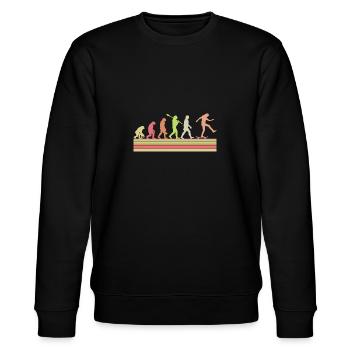 Evolution Skateboarding Skate Retro Streetwear - Stanley/Stella Unisex Bio-Sweatshirt CHANGER  - Schwarz - Vorne - Nik (191cm) & Marisol (170cm)