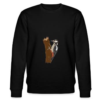Specht Baum Vögel Vogel Tier Tier Geschenk - Stanley/Stella Unisex Bio-Sweatshirt CHANGER  - Schwarz - Vorne - Nik (191cm) & Marisol (170cm)
