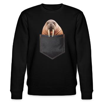 Walross - Stanley/Stella Unisex Bio-Sweatshirt CHANGER  - Schwarz - Vorne - Nik (191cm) & Marisol (170cm)