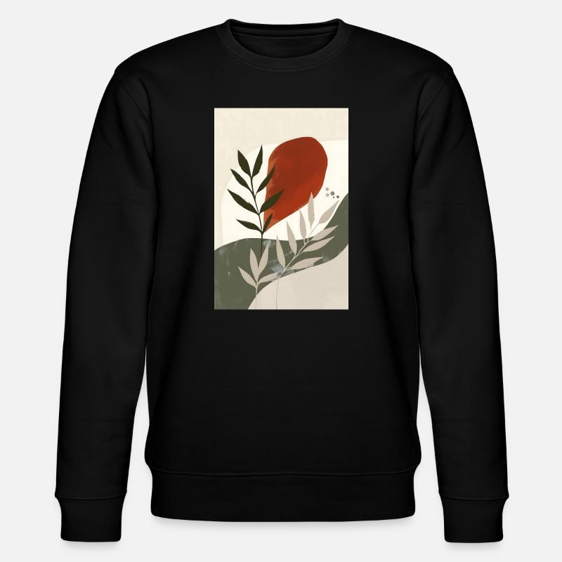 Modernes Böhmisches Vogeldruck, Rustikale Boho - Stanley/Stella Unisex Bio-Sweatshirt CHANGER  - Schwarz