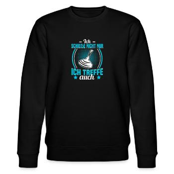 Eisstockschießenliebhaber Wintersport Stockschütze - Stanley/Stella Unisex Bio-Sweatshirt CHANGER  - Schwarz - Vorne - Nik (191cm) & Marisol (170cm)