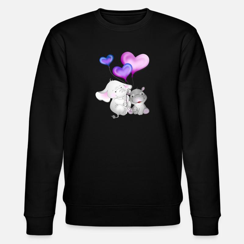Elefant Luftballon Nilpferd - Stanley/Stella Unisex Bio-Sweatshirt CHANGER  - Schwarz