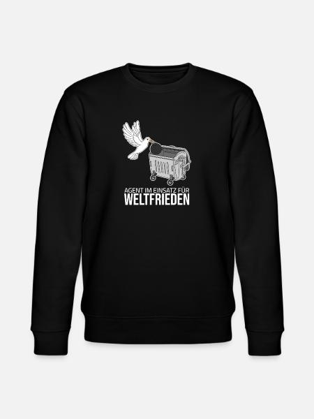 Weltfrieden - Agent im Einsatz - Stanley/Stella Unisex Bio-Sweatshirt CHANGER  - Schwarz