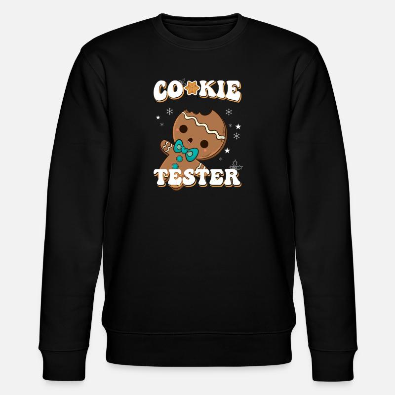 Cookie Tester Lebkuchenfigur Winterfreude - Stanley/Stella Unisex Bio-Sweatshirt CHANGER  - Schwarz