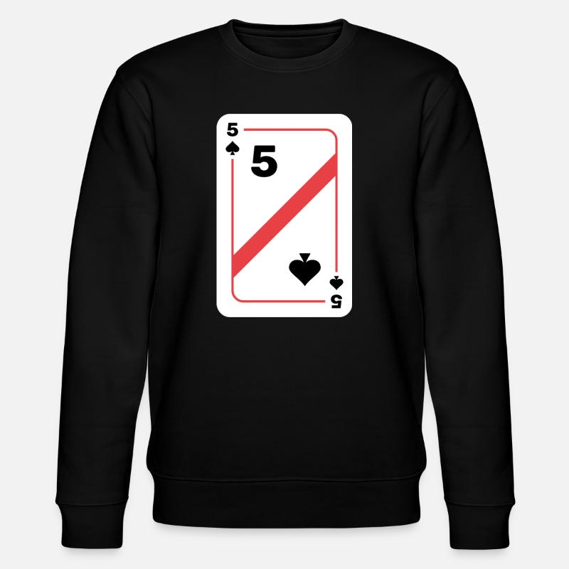 Five Spades Poker Card - Stanley/Stella CHANGER Unisex Organic Sweatshirt - black