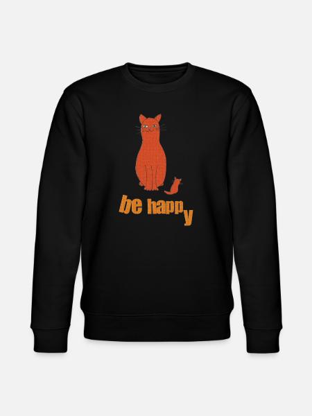 cat be happy - Stanley/Stella CHANGER Unisex Organic Sweatshirt - black