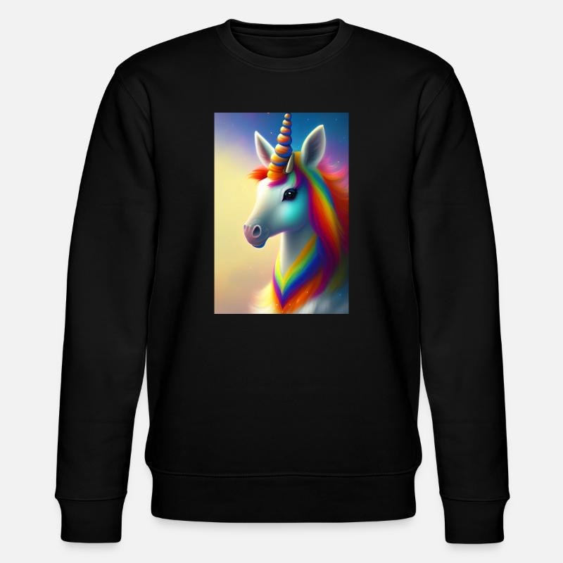 Einhorn - Stanley/Stella Unisex Bio-Sweatshirt CHANGER  - Schwarz