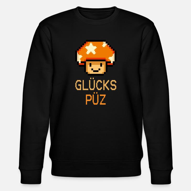 Glückspüz - Lucky Guy, Dialect, Pixel - Stanley/Stella CHANGER Unisex Organic Sweatshirt - black