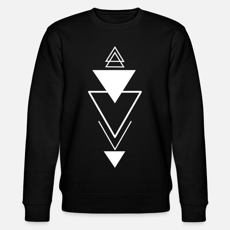 Triangular symbol (white) - Stanley/Stella CHANGER Unisex Organic Sweatshirt - black