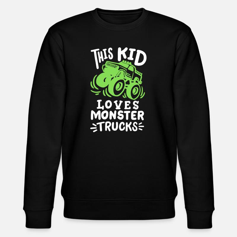 Monstertrucks für Kinder - Stanley/Stella Unisex Bio-Sweatshirt CHANGER - Schwarz