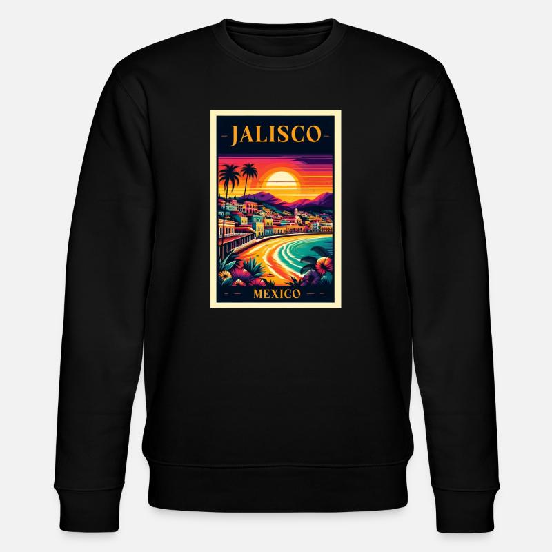Jalisco Mexico sunset design - Stanley/Stella CHANGER Unisex Organic Sweatshirt - black