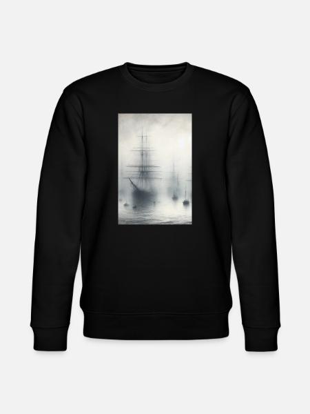 Mystic Ships in Fog: Maritime Dreamscape Art - Stanley/Stella CHANGER Unisex Organic Sweatshirt - black