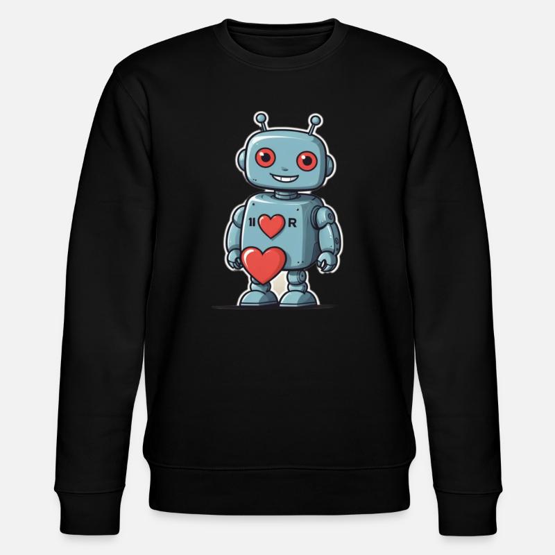 I Love Robots - Stanley/Stella CHANGER Unisex Organic Sweatshirt - black