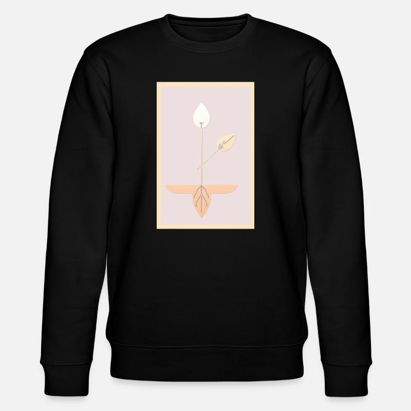 Minimalistische botanische Kunst - Stanley/Stella Unisex Bio-Sweatshirt CHANGER  - Schwarz