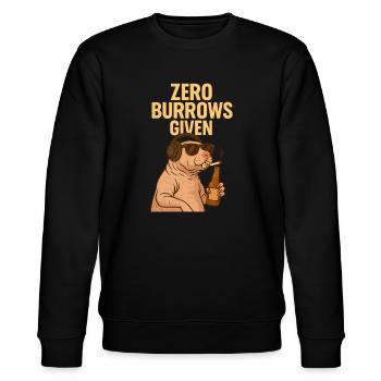 Rebellischer Nacktmull – Zero F*cks Given - Stanley/Stella Unisex Bio-Sweatshirt CHANGER  - Schwarz - Vorne - Nik (191cm) & Marisol (170cm)