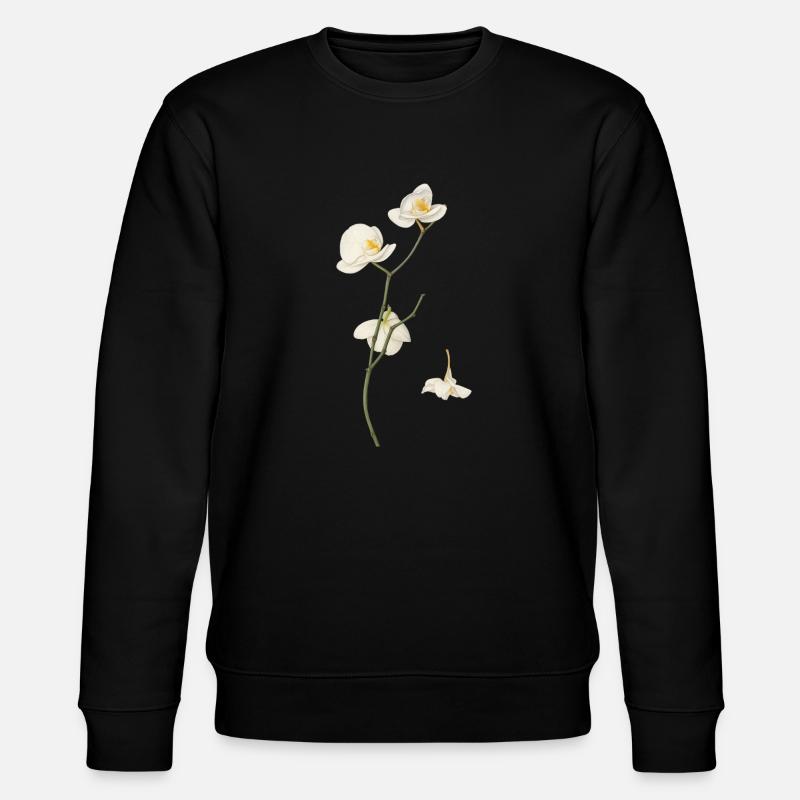 Elegante weiße Orchideenblüte - Stanley/Stella Unisex Bio-Sweatshirt CHANGER  - Schwarz
