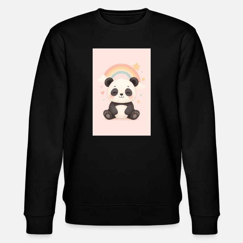 Panda mignon avec arc-en-ciel et étoiles - Sweat bio CHANGER Stanley/Stella Unisexe - noir