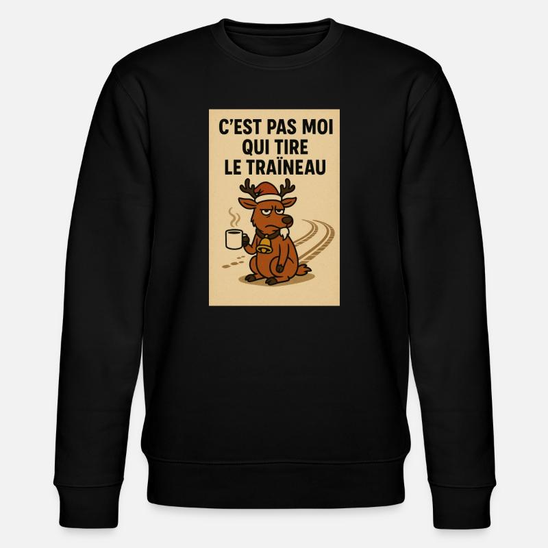 Renard blasé au café de Noël - Sweat bio CHANGER Stanley/Stella Unisexe - noir