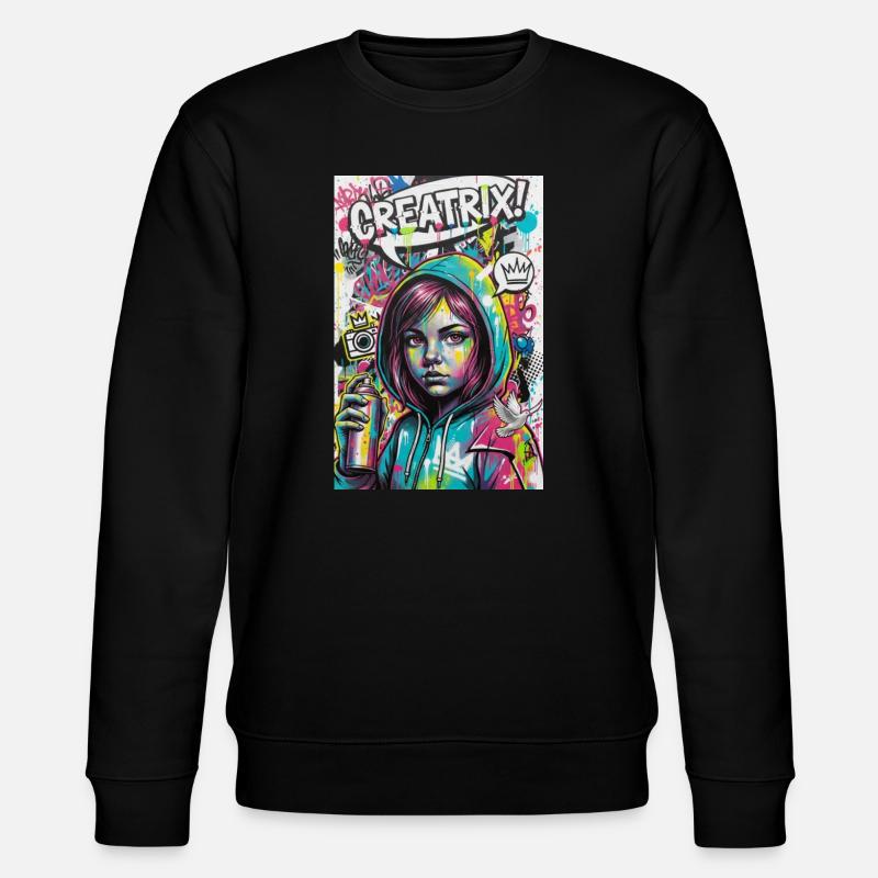 Farbexplosion Graffiti Heldin - Stanley/Stella Unisex Bio-Sweatshirt CHANGER - Schwarz