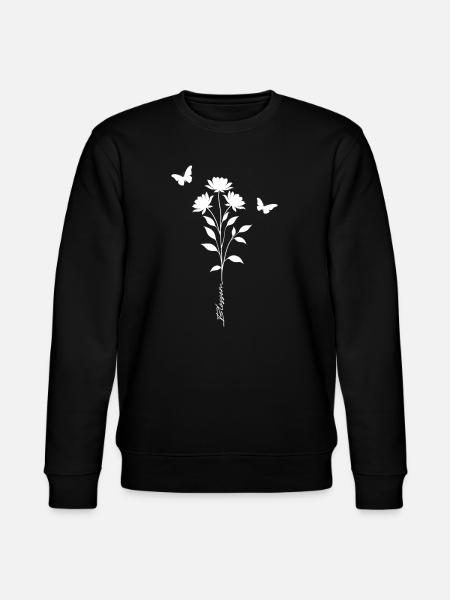 Floral Butterflies Silhouette - Stanley/Stella CHANGER Unisex Organic Sweatshirt - black
