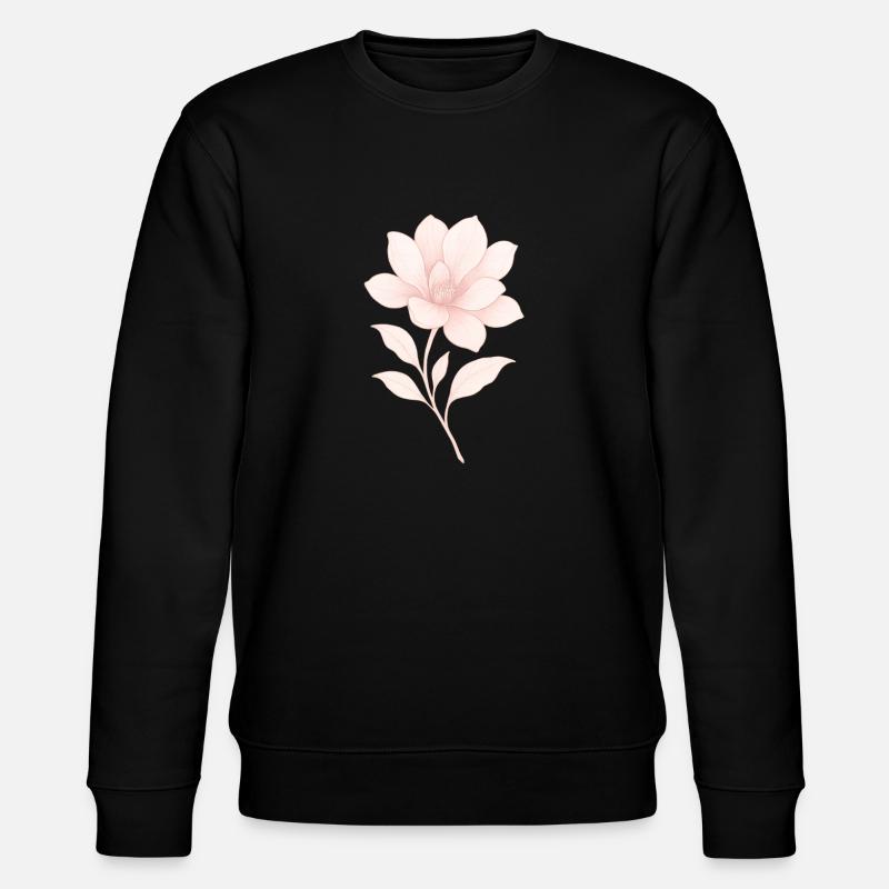 Rosa Magnolie, Blüte - Stanley/Stella Unisex Bio-Sweatshirt CHANGER  - Schwarz