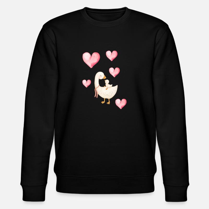 Maman Canard et Petit Coeur - Sweat bio CHANGER Stanley/Stella Unisexe - noir