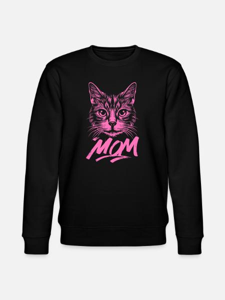 Cat-Mom-Pink-Katze-Kitten-Katzen-Cats-Katzenmutter - Stanley/Stella Unisex Bio-Sweatshirt CHANGER  - Schwarz