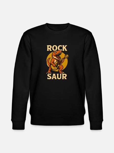 RockSaur Gitarren-Dino - Stanley/Stella Unisex Bio-Sweatshirt CHANGER  - Schwarz