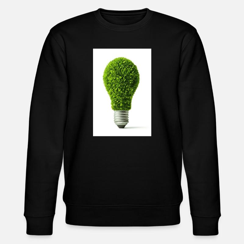 Leafy Glow Glühbirne Design - Stanley/Stella Unisex Bio-Sweatshirt CHANGER  - Schwarz