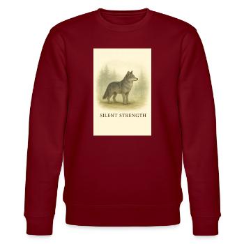 Stiller Machtwolf - Stanley/Stella Unisex Bio-Sweatshirt CHANGER  - Burgunderrot - Vorne - Nik (191cm) & Marisol (170cm)
