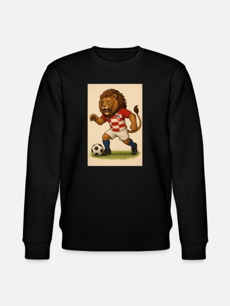 Lion in Croatia Football Jersey - Stanley/Stella CHANGER Unisex Organic Sweatshirt - black