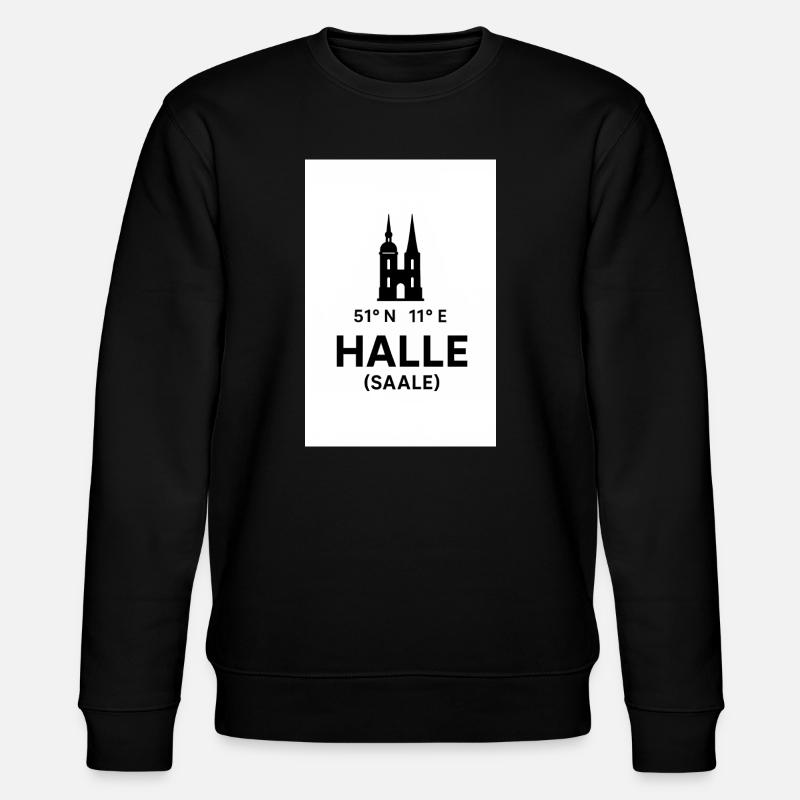 Halle Saale Silhouette Landmark - Stanley/Stella Unisex Bio-Sweatshirt CHANGER  - Schwarz