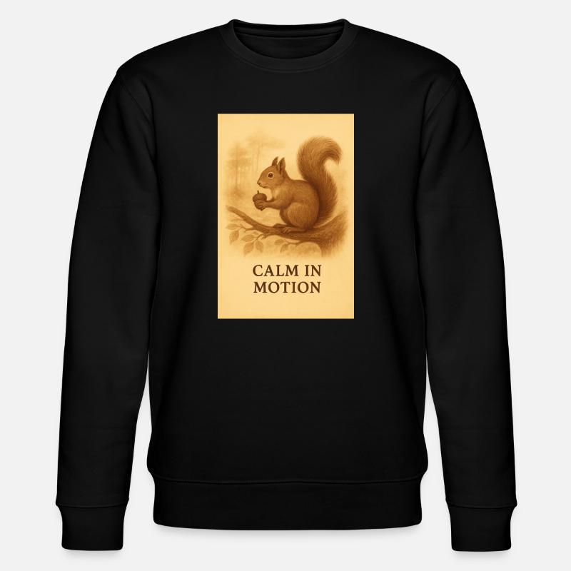 Calme en mouvement écureuil sépia - Sweat bio CHANGER Stanley/Stella Unisexe - noir
