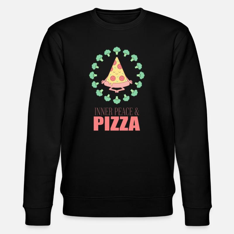 Inner Peace Pizza Yoga - Stanley/Stella Unisex Bio-Sweatshirt CHANGER  - Schwarz