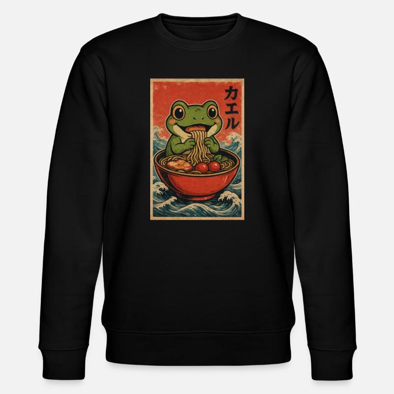Affiche rétro de Ramen de grenouille - Sweat bio CHANGER Stanley/Stella Unisexe - noir