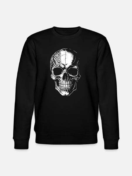 Skull with Celtic Tribal - Stanley/Stella CHANGER Unisex Organic Sweatshirt - black
