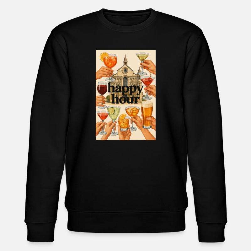 Happy_Hour_Collage - Stanley/Stella CHANGER Unisex Organic Sweatshirt - black
