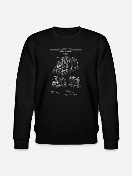 Retro-Patent-Kamera-Diagramm - Stanley/Stella Unisex Bio-Sweatshirt CHANGER - Schwarz