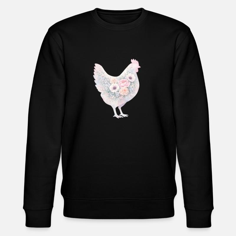 Peinture aquarelle de poule poule - Sweat bio CHANGER Stanley/Stella Unisexe - noir