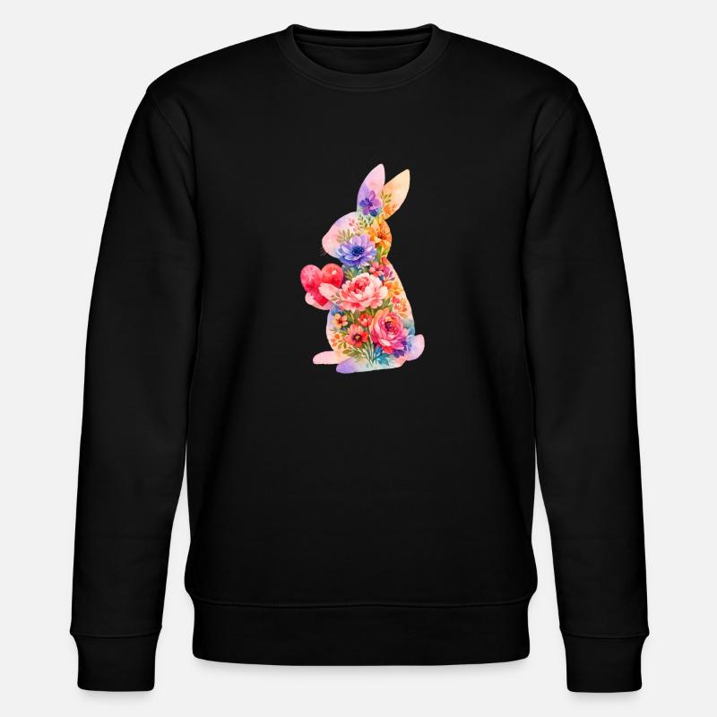 Hase Herz Niedlich - Stanley/Stella Unisex Bio-Sweatshirt CHANGER  - Schwarz