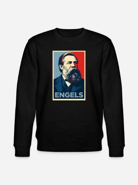 Engels Pop Art Portrait - Stanley/Stella CHANGER Unisex Organic Sweatshirt - black