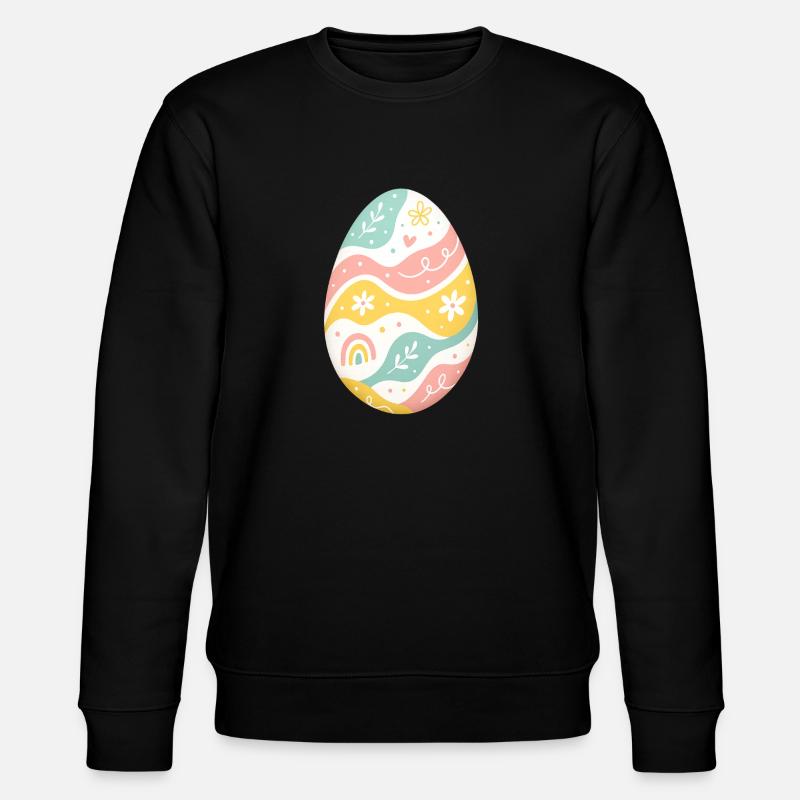 Motif pastel d’œufs de Pâques - Sweat bio CHANGER Stanley/Stella Unisexe - noir