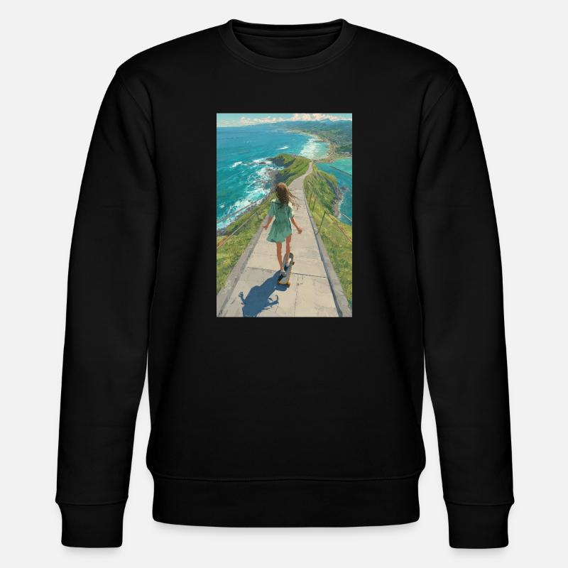 Coastal Crest Longboarder - Stanley/Stella Unisex Bio-Sweatshirt CHANGER  - Schwarz