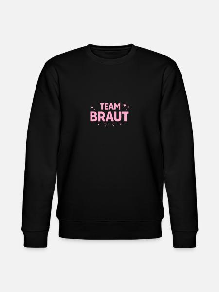 Team Braut Pink Herzen - Stanley/Stella Unisex Bio-Sweatshirt CHANGER - Schwarz