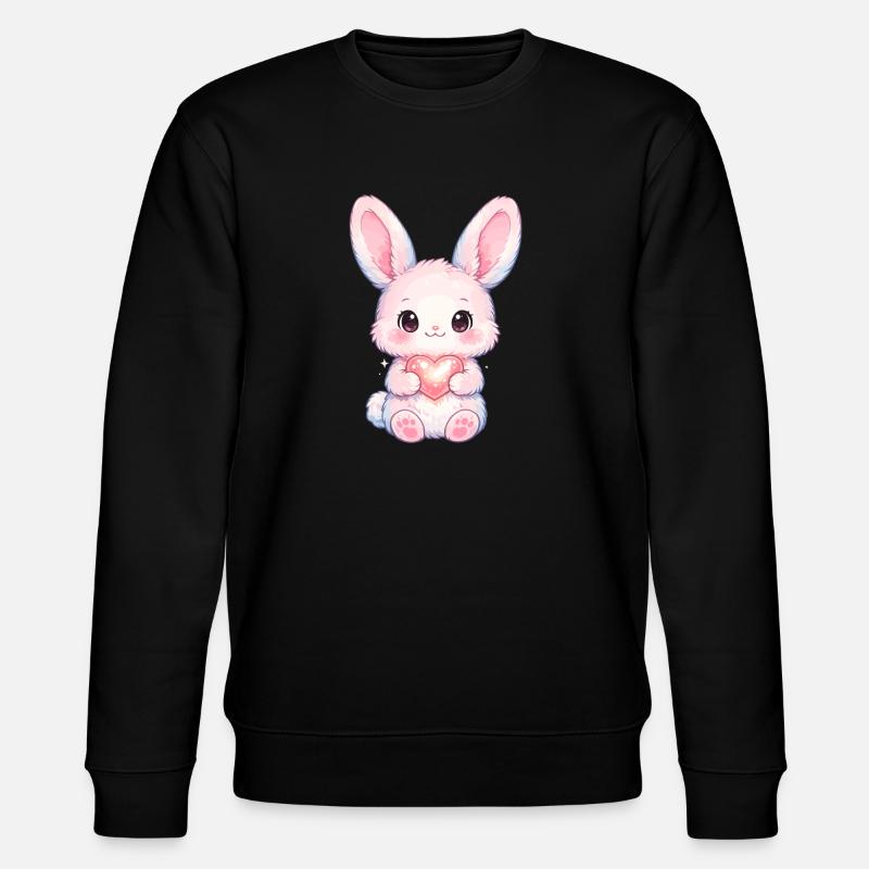 Zarter Hase mit Herzlicht - Stanley/Stella Unisex Bio-Sweatshirt CHANGER - Schwarz