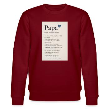 Danke Papa - Stanley/Stella Unisex Bio-Sweatshirt CHANGER  - Burgunderrot - Vorne - Nik (191cm) & Marisol (170cm)