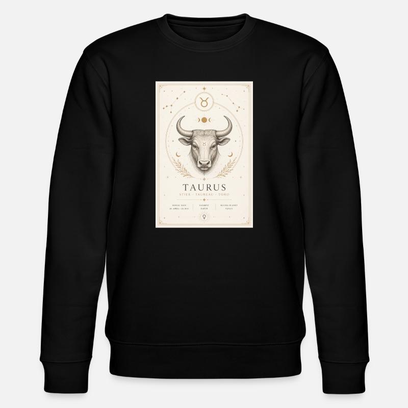 Stier Sternzeichen Kosmos-Illustration - Stanley/Stella Unisex Bio-Sweatshirt CHANGER - Schwarz