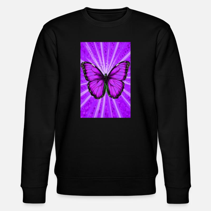 Schmetterling - Stanley/Stella Unisex Bio-Sweatshirt CHANGER - Schwarz